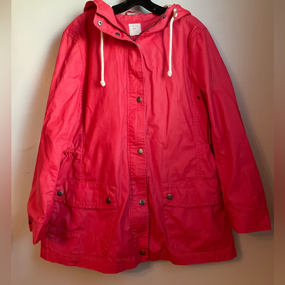 GAP Red Hooded Anorak Jacket